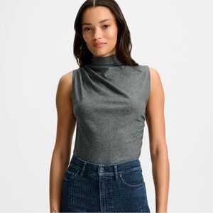 Veronica Beard Mylie Sleeveless Top in Medium Heather Grey